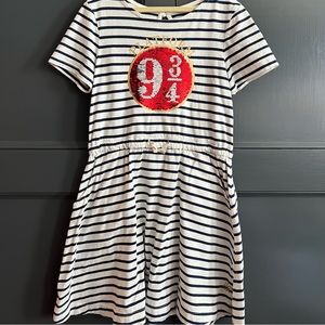 RARE Mini Boden x Harry Potter Platform 9 3/4 Flip Sequins Dress Size 7–8 Y